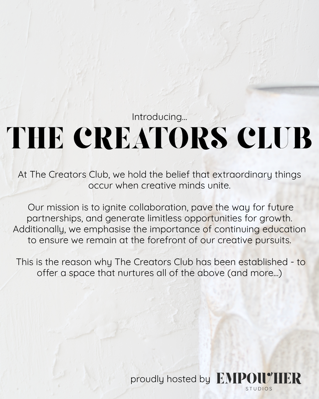 THE CREATORS CLUB - Vision to Victory (Friday 16th January 2026)