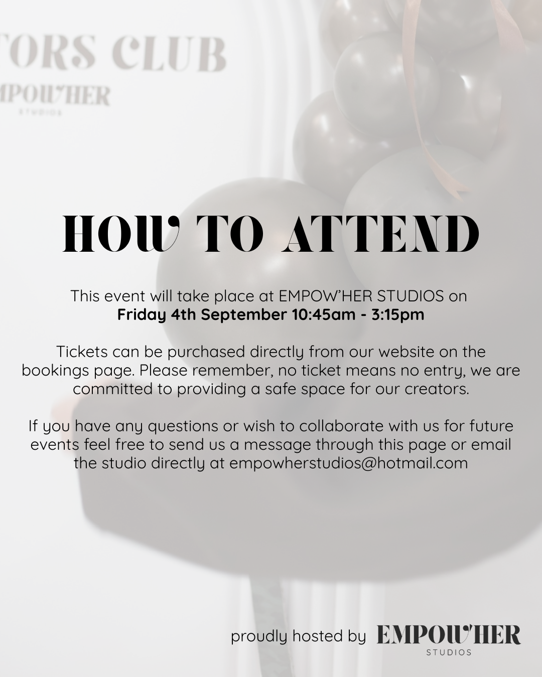THE CREATORS CLUB - Built To Be Seen (Friday 4th September)